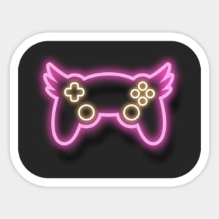 Neon Pink Winged Controller Sticker